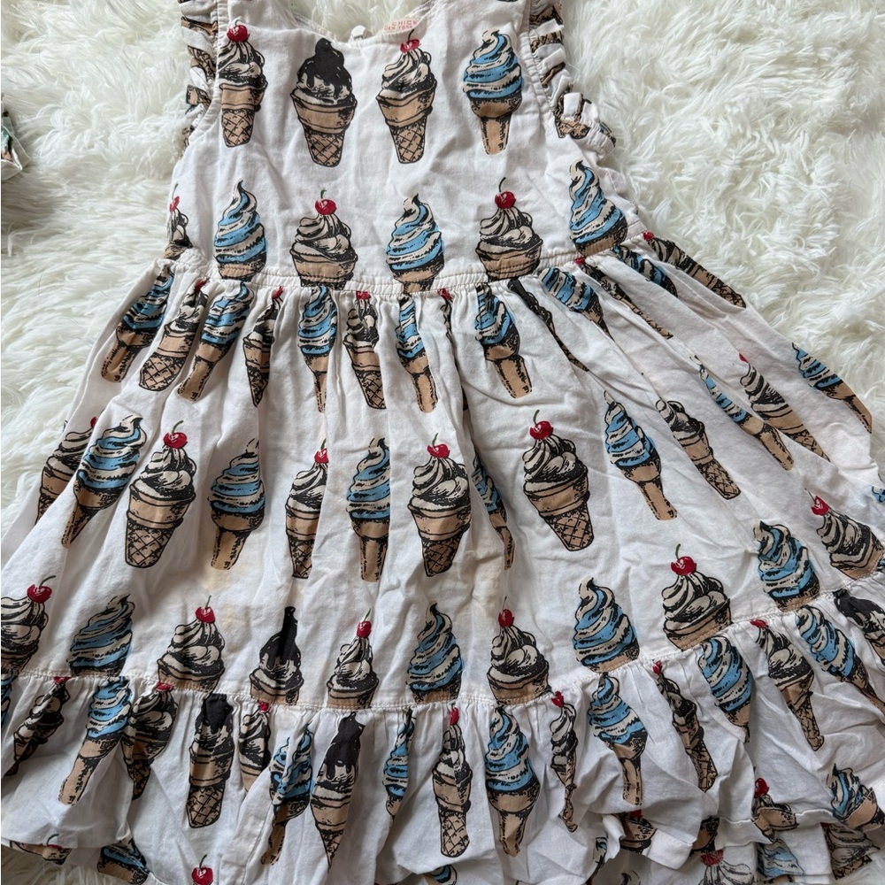 Pink chicken Ice Cream Cone Print Dress